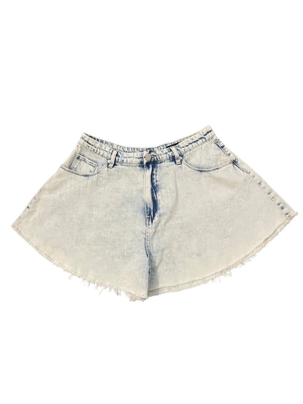 Blank NYC Women's High Rise Acid Wash Flare Denim Shorts Size 30